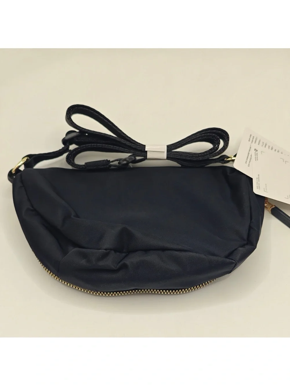 lululemon athletica Black Crossbody Waist Pouch with Gold Hardware